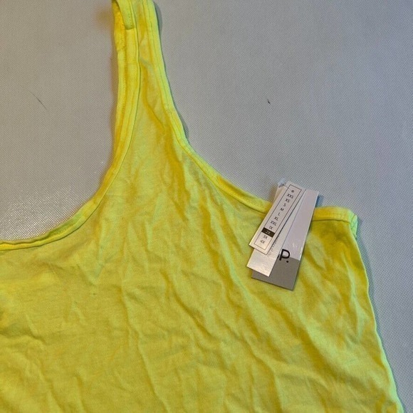 BP Neon Yellow Tank Top Sleeveless Casual Crop‎ Top Women's Size 2X - Picture 5 of 10